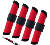 VARMDUKKE 4 Pcs 5.9" Lure Wraps, Easily See Fishing Lure Shield Hook Covers, Bait Storage Protector Guard for Fisherman Rod Outdoors Fishing Accessories- Red