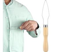 VARMDUKKE Easy Button Hook, Wood Button Hook for Seniors, One Hand Button Helper Tool Fastener Assist Device for Elderly, Arthritis, Easy Dressing (1 Pack)