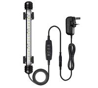 VARMHUS LED Aquarium Light, Color Changing Submersible Fish Tank Light with Timer for Sunrise and Sunset (18cm, Blue+White)