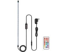 VARMHUS LED Aquarium Lighting, Aquarium Lamp White and Blue Color Changing Submersible Fish Tank Light with Small Simple Aquarium Timer for Sunrise and Sunset (RGB 112cm)