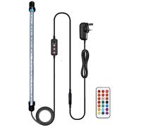 VARMHUS LED Aquarium Lighting, Lamp with Remote Controller - Custom Adjusts 13 Colors, Submersible Fish Tank Light with Simple Aquarium Timer for Sunrise and Sunset (48cm, RGB)