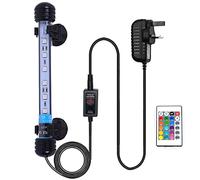 VARMHUS Submersible LED Aquarium Light, 18 cm Underwater Fish Lamp Waterproof Aquarium Lighting for Fish Tank with Remote Control (RGB Color)