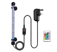 VARMHUS Submersible LED Aquarium Light, 28 cm Underwater Fish Lamp Waterproof Aquarium Lighting for Fish Tank with Remote Control (RGB Color)