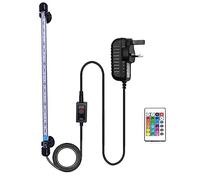 VARMHUS Submersible LED Aquarium Light, 37 cm Underwater Fish Lamp Waterproof Aquarium Lighting for Fish Tank with Remote Control (RGB Color)