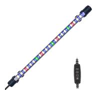 VARMHUS Submersible LED Aquarium Light with Timer, Auto On/Off Dimming, 3 Light Modes, 4-Color Lamp Beads, 10 Brightness Levels, 3 Timed Loop RGB - 38cm
