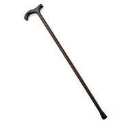 Varnished Dark Wood Classic Derby Walking Stick, solid, lightweight wooden stick with rubber ferrule for stability and comfort