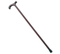 Varnished Red Wine Wood Classic Derby Walking Stick, solid, lightweight wooden stick with rubber ferrule for stability and comfort