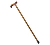 Varnished Tawny Classic Derby Walking Stick, solid, lightweight wooden stick with rubber ferrule for stability and comfort