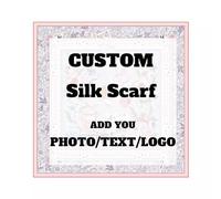 Varnmrop Personalized-Custom 100% Silk-Scarf Square-Neckerchief - Customized Silk Head Scarf with Logo Text, Square Silk Wrap (Chiffon, 90x90cm)