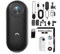 Varnock Action Camera, 2025 New Upgrade Varnock 4k Body Camera, 120° Wide-Angle 100ft Waterproof Wearable, for Cycling, Travel (4k Black 64G,Standard)