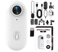 Varnock Action Camera, 2025 New Upgrade Varnock 4k Body Camera, 120° Wide-Angle 100ft Waterproof Wearable, for Cycling, Travel (4k White 128G,Standard)