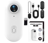 Varnock Action Camera, 2025 New Upgrade Varnock 4k Body Camera, 120° Wide-Angle 100ft Waterproof Wearable, for Cycling, Travel (4k White 64G,Simple)