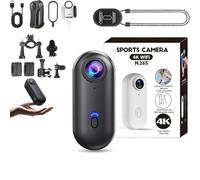 Varnock Action Camera, Hands-Free Pov Camera, Pov Pro 4k Mini Body Camera, Thumb SportsCamera with Audio and Video Recording, Mount Anywhere, Capture the Wonderful Moments in Life (black,no card)