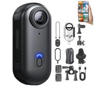 Varnock Action Camera, HD 1080p/4k Pocket Action Cam, Wearable Mini Varnock Body Camera, with Memory Card, for Work, Cycling, Travel, Diving (Black*4K,Standard Setup)