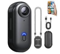 Varnock Action Camera, HD 1080p/4k Pocket Action Cam, Wearable Mini Varnock Body Camera, with Memory Card, for Work, Cycling, Travel, Diving (Black*1080P,Simple Configuration)