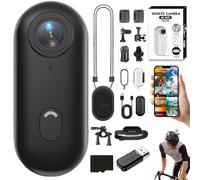 Varnock Hd Action Camera, 170° Wide Angle 4K POV Thumb Camera with Wifi, Wearable Body Mount Kit, Compact Pocket Video Recorder for Cycling, Diving, Vlogging Adventures (Black,32 G)