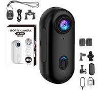 Varnock Hd Action Camera, Varnock Action Camera,The Snap Cam, Hd 1080p/4k Mini Wearable Body Adventure,Mount Anywhere, for Vlogging, Cycling, Diving (Black,4K)