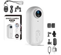 Varnock Hd Action Camera, Varnock Action Camera,The Snap Cam, Hd 1080p/4k Mini Wearable Body Adventure,Mount Anywhere, for Vlogging, Cycling, Diving (White,1080P)