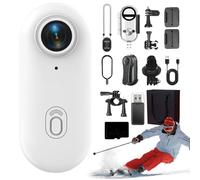 Varnock HD Action Camera, Varnock Action Camera, Treklon POV Camera, Treklon 4s Body Camera, Visuscam - Mini 120° 4k Cameras for Recording, Vlogging, Cycling, Diving (1080P-White, 32G)