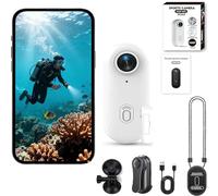 Varnock S1 Action Camera 4K with WiFi, 128GB Thumb Mini Camera, Ultra HD Compact Action Camera for Motorcycle, Cycling, Pet, Travel and Sports, Waterproof (4K-128GB, White)