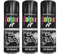 VARNOX All Purpose Black Gloss Spray Paint 250ml - Quick Drying, High-Coverage Aerosol for Interior & Exterior Use on Metal, Plastic & Wood, Durable Smooth Finish (3PCS)