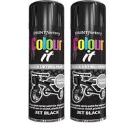 VARNOX All Purpose Black Gloss Spray Paint 250ml - Quick Drying, High-Coverage Aerosol for Interior & Exterior Use on Metal, Plastic & Wood, Durable Smooth Finish (2PCS)