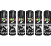 VARNOX All Purpose Black Gloss Spray Paint 250ml - Quick Drying, High-Coverage Aerosol for Interior & Exterior Use on Metal, Plastic & Wood, Durable Smooth Finish (6PCS)