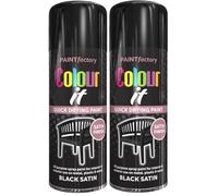 VARNOX All Purpose Black Satin Spray Paint 250ml - Quick Drying, High-Coverage Aerosol for Interior & Exterior Use on Metal, Plastic & Wood, Durable Smooth Finish (2PCS)