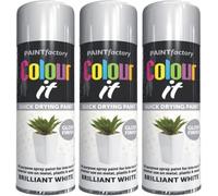 VARNOX All Purpose Brilliant White Gloss Spray Paint 250ml - Quick Drying, High-Coverage Aerosol for Interior & Exterior Use on Metal, Plastic & Wood, Durable Smooth Finish (3PCS)