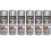 VARNOX All Purpose Grey Primer Spray Paint 250ml - Quick Drying, High-Coverage Aerosol for Interior & Exterior Use on Metal, Plastic & Wood, Durable Smooth Finish (6PCS)