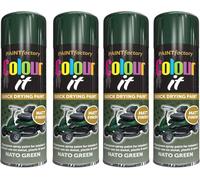 VARNOX All Purpose Nato Green Matt Spray Paint 250ml - Quick Drying, High-Coverage Aerosol for Interior & Exterior Use on Metal, Plastic & Wood, Durable Smooth Finish (4PCS)