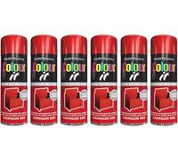 VARNOX All Purpose Red Gloss Spray Paint 250ml - Quick Drying, High-Coverage Aerosol for Interior & Exterior Use on Metal, Plastic & Wood, Durable Smooth Finish (6PCS)