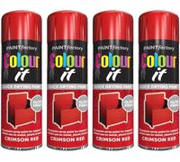 VARNOX All Purpose Red Gloss Spray Paint 250ml - Quick Drying, High-Coverage Aerosol for Interior & Exterior Use on Metal, Plastic & Wood, Durable Smooth Finish (4PCS)