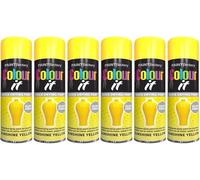 VARNOX All Purpose Yellow Gloss Spray Paint 250ml - Quick Drying, High-Coverage Aerosol for Interior & Exterior Use on Metal, Plastic & Wood, Durable Smooth Finish (6PCS)