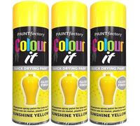 VARNOX All Purpose Yellow Gloss Spray Paint 250ml - Quick Drying, High-Coverage Aerosol for Interior & Exterior Use on Metal, Plastic & Wood, Durable Smooth Finish (3PCS)