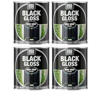 VARNOX, Black Gloss Non-Drip Paint 300ml - Hard-Drying, High-Performance Gloss with Durable Hard-Build Formula - Ideal for Wood, Metal & Concrete - Interior & Exterior Use (4PCS)