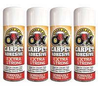 VARNOX Extra Strong Spray Adhesive 500ml - High-Strength, Fast-Bonding Aerosol Glue for Carpets, Carpet Tiles, Leather & Fabric, Heavy-Duty Multipurpose Contact Adhesive (4PCS)