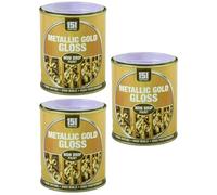 VARNOX, Metallic Gold Gloss Non-Drip Paint 300ml - Hard-Drying, High-Performance Gloss with Durable Hard-Build Formula - Ideal for Wood, Metal & Concrete - Interior & Exterior Use (3PCS)