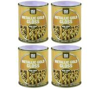 VARNOX, Metallic Gold Gloss Non-Drip Paint 300ml - Hard-Drying, High-Performance Gloss with Durable Hard-Build Formula - Ideal for Wood, Metal & Concrete - Interior & Exterior Use (4PCS)