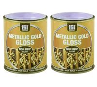 VARNOX, Metallic Gold Gloss Non-Drip Paint 300ml - Hard-Drying, High-Performance Gloss with Durable Hard-Build Formula - Ideal for Wood, Metal & Concrete - Interior & Exterior Use (2PCS)