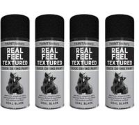 VARNOX Real Feel Textured Coal Black Aerosol Spray, Quick Drying, Stylish And Durable Finish, Indoor And Outdoor Use, Quick And Easy To Use, Compact And Portable, 400ml (4PCS)