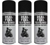 VARNOX Real Feel Textured Coal Black Aerosol Spray, Quick Drying, Stylish And Durable Finish, Indoor And Outdoor Use, Quick And Easy To Use, Compact And Portable, 400ml (3PCS)