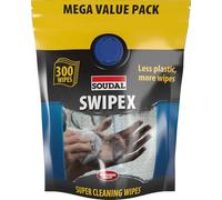 VARNOX, Soudal Swipex Cleaning Wipes 300 Pack - Heavy Duty Hand & Surface Cleaning Wipes - Removes Sealant, Adhesive, Paint, Grease, Oil & Dirt - Mega Value Refill Pack