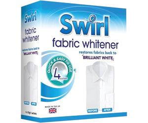 VARNOX, Swirl Fabric Whitener 4 x 30g Sachets - Laundry Whitener for Whites & Light Fabrics - Restores Dull, Grey & Discoloured Clothing Back to Brilliant White - Made in UK (1PCS)