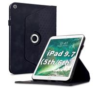 Varohix Case for iPad 6th / 5th Generation 9.7" 2018/2017,iPad Air 2 / Air 1 360 Degree Rotating PU Leather Folio Protective Cover with Auto Sleep/Wake,Card Holder&Shoulder Strap for Woman Man,Black