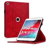 Varohix Case for iPad mini 5 2019, iPad mini 4 2015,360 Degree Rotating PU Leather Folio Protective Cover with,Card Holder&Shoulder Strap for iPad mini 5/4/3/2/1 Woman Man, Red