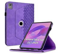 Varohix Case for Lenovo Idea Tab 11 Inch 2025 TB-336ZU/TB-336FU,Motorola Moto Pad 11" 2026 360 Degree Rotating PU Leather Folio Protective Cover with Card Holder&Shoulder Strap Woman Man, Purple