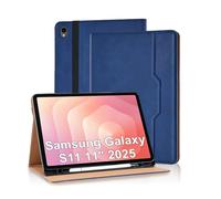 Varohix Case for Samsung Galaxy S11 11 inch 2025, PU Leather with S Pen Holder,Hand Strap Flip Cover for Galaxy S11 with Pockets Multi-Angle Viewing Protective for Man Woman, Blue