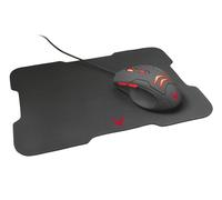 Varr Gaming Mouse and Mousepad/Mat Set Gaming Mouse: Wired USB Mouse (Black/Red) Adjustable DPI (800 1600 2400 or 3200dpi) 6 Button with Scroll Wheel Popular USB-A connection Optical LED Red backlight Mousepad/Mat: Size 295x210x2mm