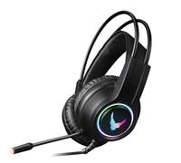 Varr Pro Gaming 3.5mm Headset with RGB Backlight, Microphone Boom (with illuminated tip, noise reduction function and 360° rotation), 15mW speakers, 2x 3.5mm, Integrated 2.1m cable, Black